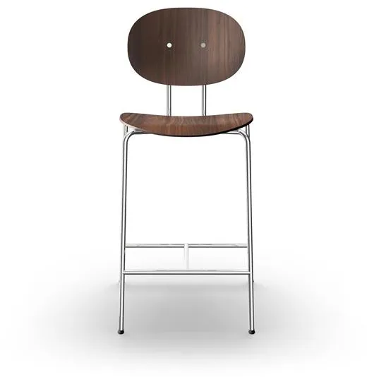 Sibast Furniture Piet Hein Barstol Krom Valnød